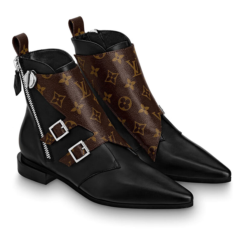 louisvuitton/路易威登女士皮鞋jumble及踝靴小牛皮monogram漆光帆布