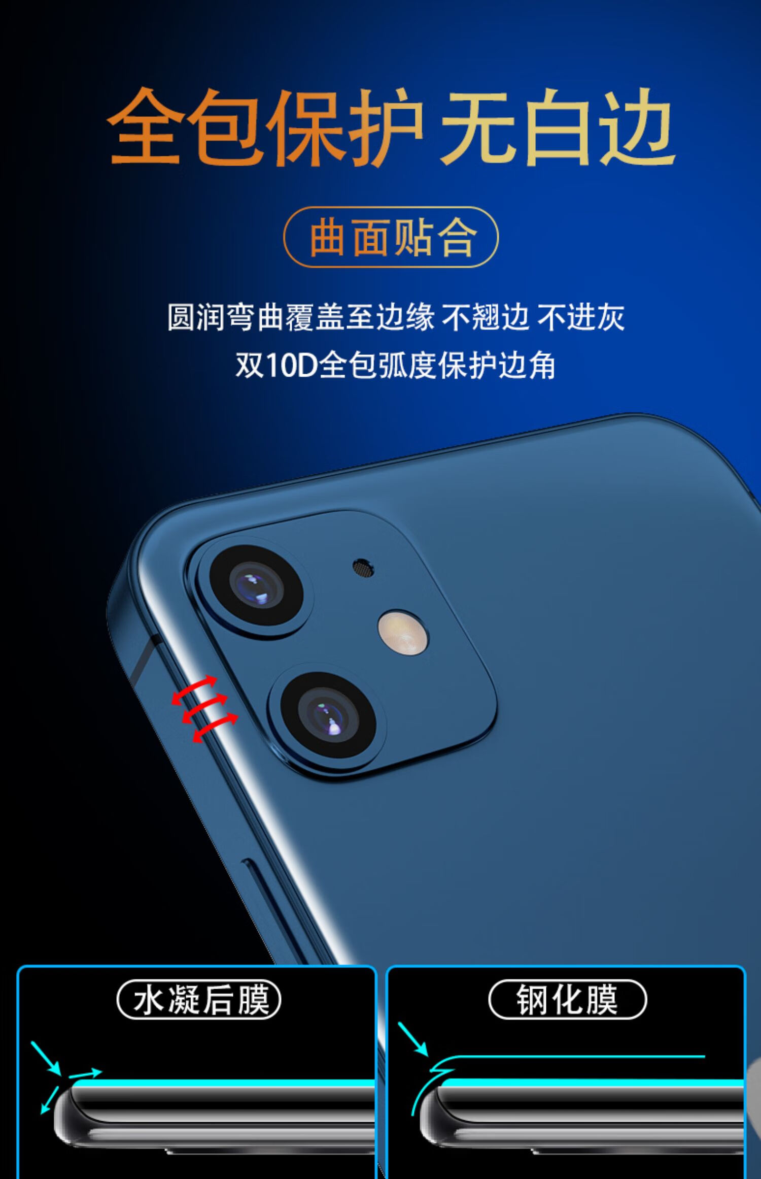 pygdo 苹果12后膜iphone12pro手机背膜12promax后背全包mini防摔贴纸