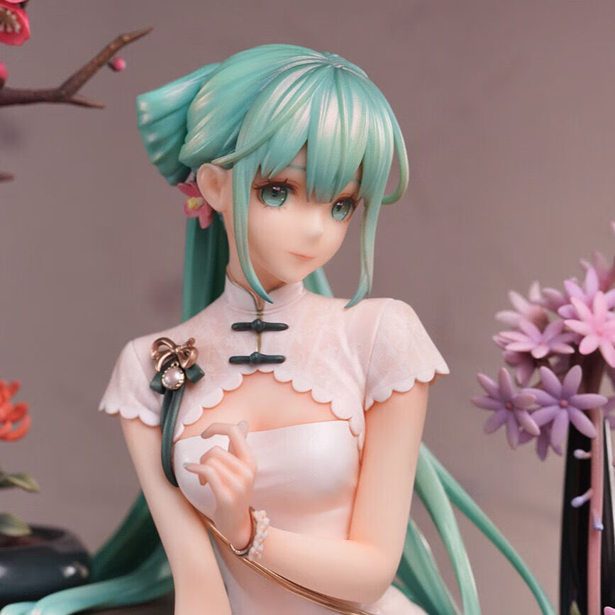 初音未来韶华旗袍初音周边17坐姿二次元模型摆件初音韶华