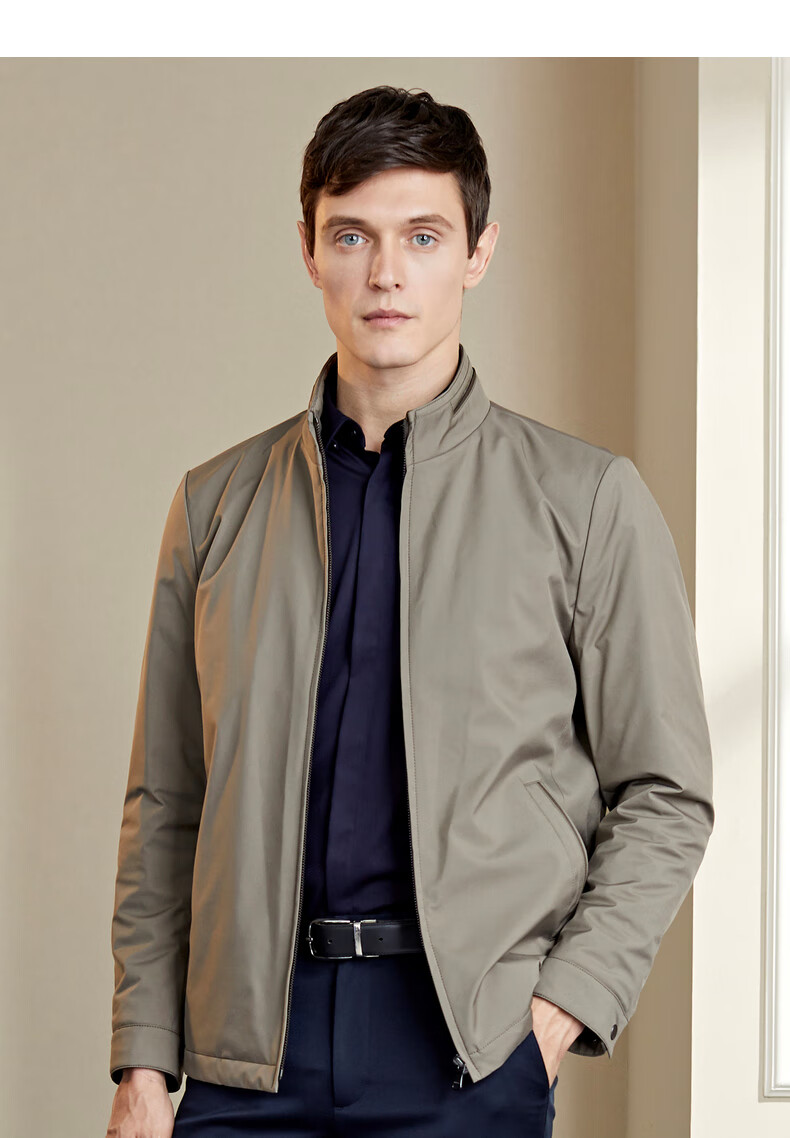 男士短款外套 棉褛 棉夹克 商务休闲 卡其 165/88a【图片 价格 品牌