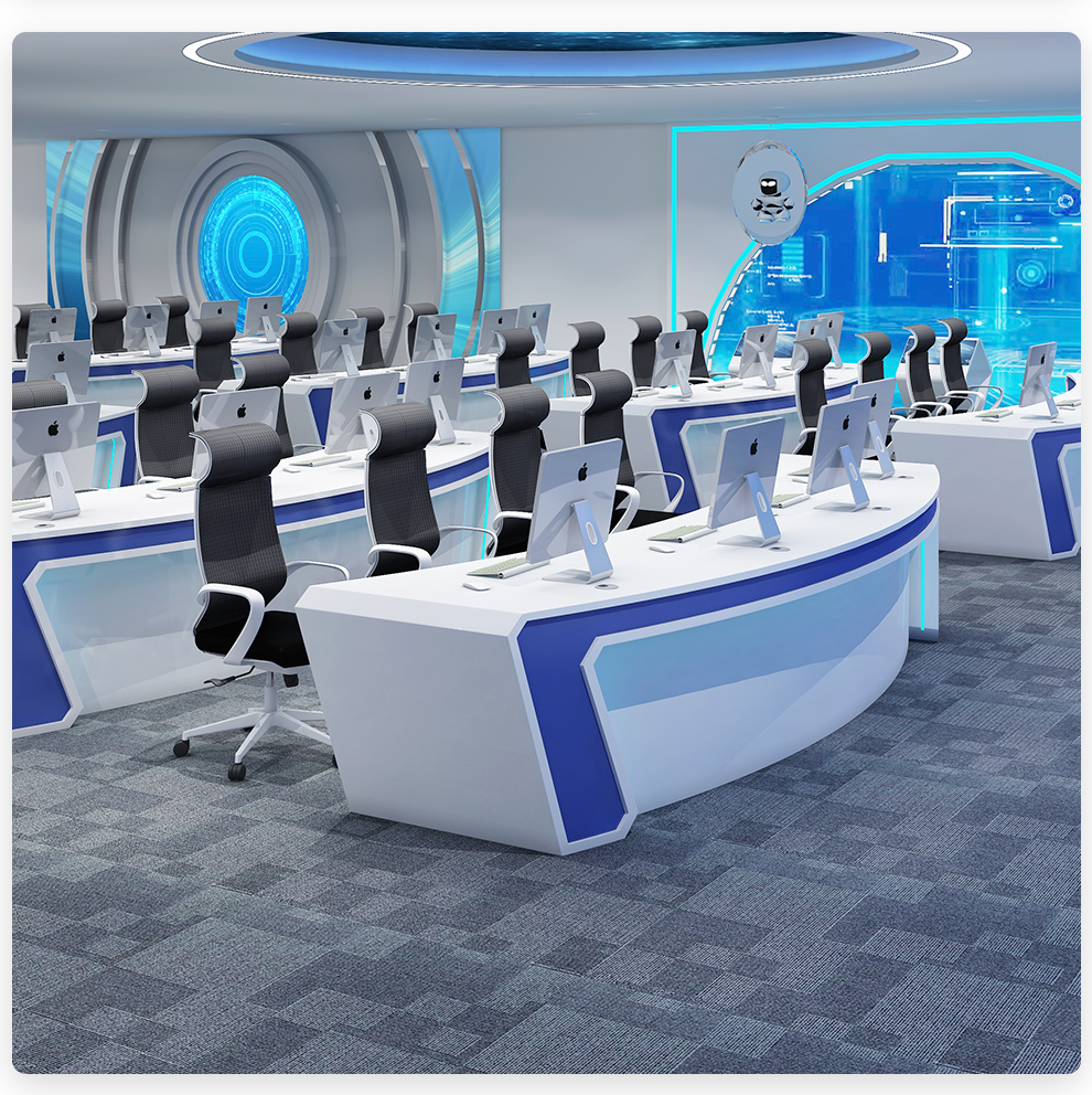 嘉航指挥中心监控室控制调度台操作台监控台中控烤漆定制弧形电脑桌