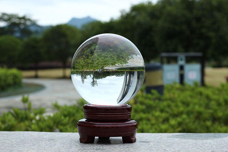 白水晶球风水透明圆球摆件 拍照摄影道具玻璃家居装饰品客厅办公桌 11