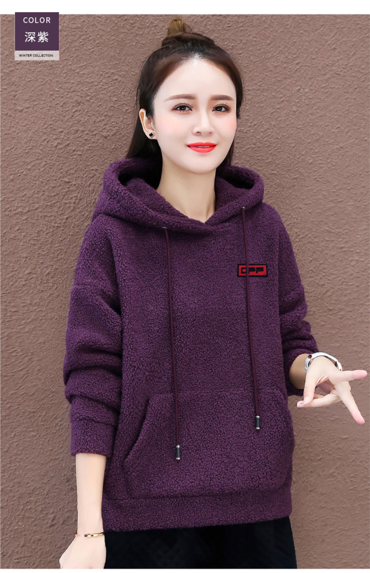 锦丝湾净听原创卫衣加绒加厚女秋冬2020年新款韩版宽松bf慵懒风羊羔绒