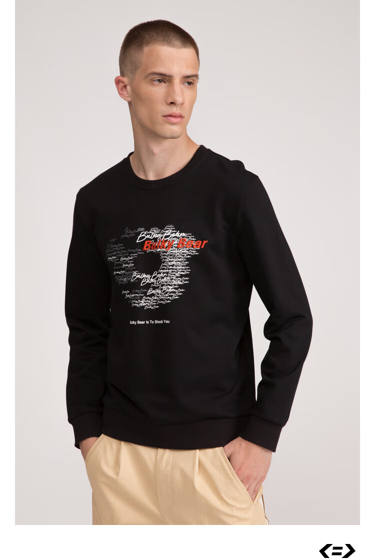 利郎轻时尚男装lilanz新款卫衣男圆领套头刺绣长袖纯棉上衣q0ctx009