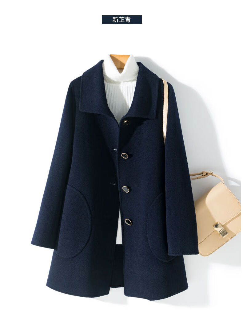双面呢羊绒大衣女短款修身2020年新款羊毛大衣小个子毛呢外套妈妈