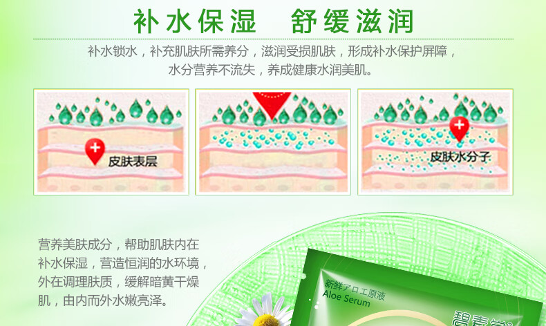 碧素堂【40片】鲜芦荟面膜补水保湿秋冬滋润干燥粗糙缺水肌肤适用男女