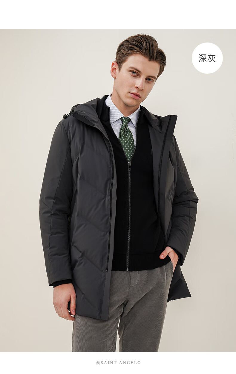 商场同款报喜鸟冬季新款男士商务休闲羽绒服连帽保暖防风厚实潮流外套