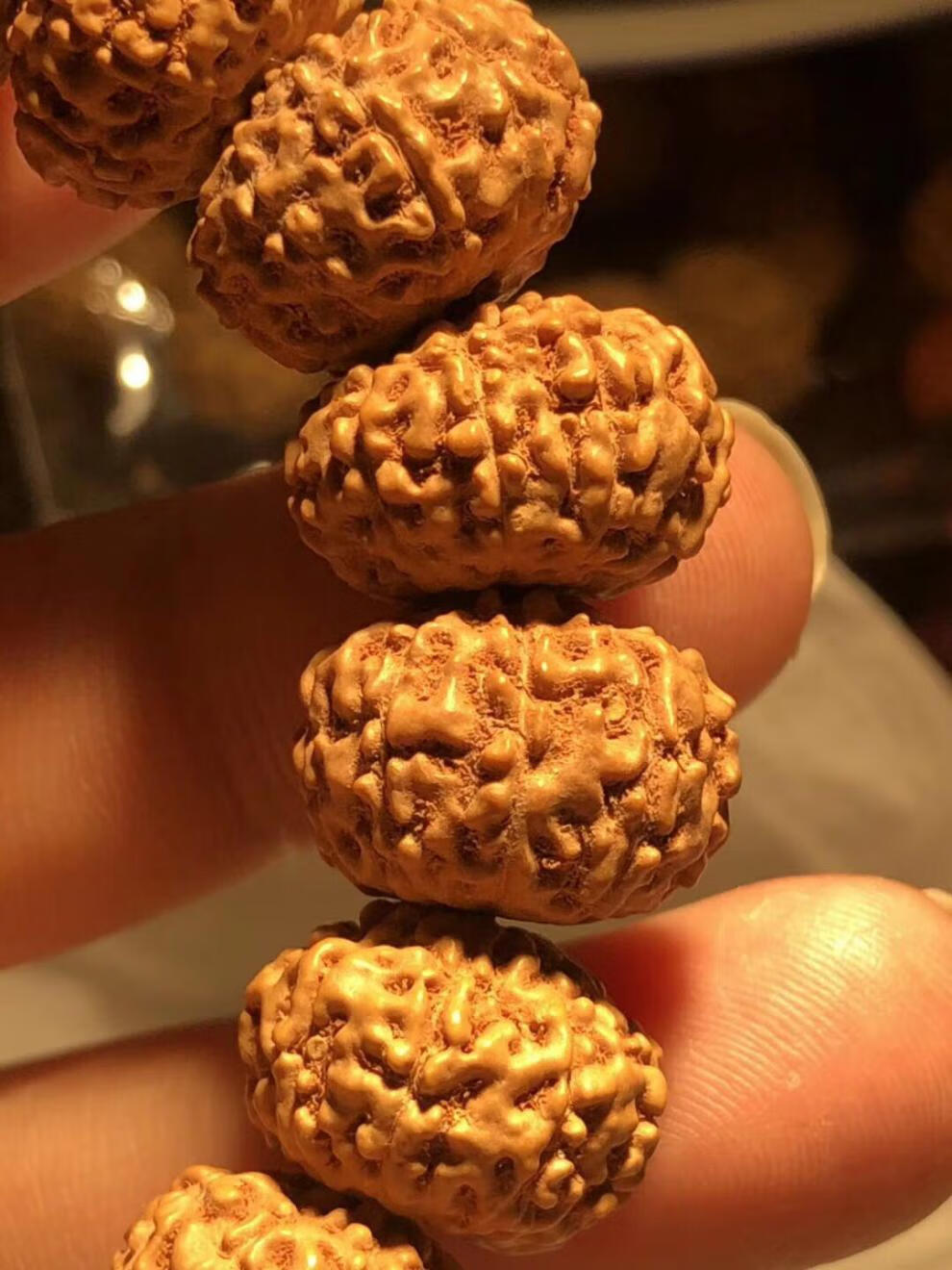 尼泊尔飞碟金刚菩提手串男士7瓣8瓣9瓣矮桩爆肉盘龙纹原籽牛津红9瓣