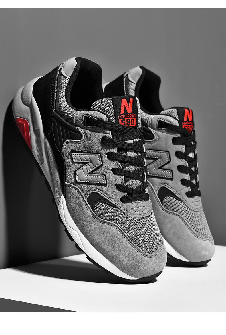 bxay联名骑库新·百伦男鞋运动鞋男2020新款秋季580皮面休闲复古网面