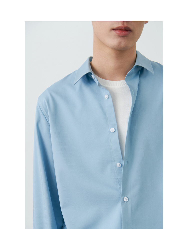 棉先生莫代尔翻领衬衫男长袖秋季冰氧吧衬衣天然纤维 深藏青 xl