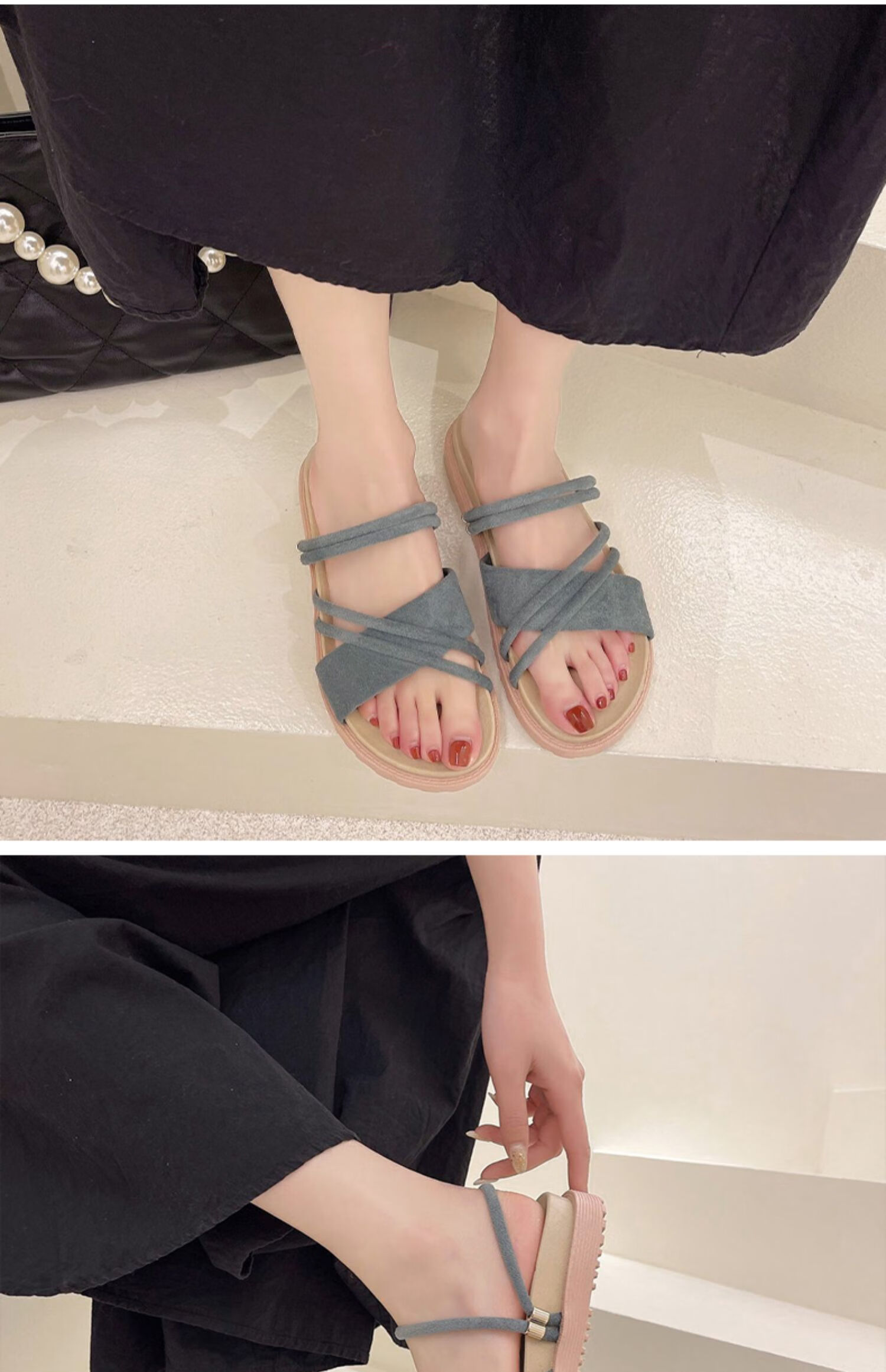 达芙妮沙滩凉拖鞋女外出夏天外穿时尚ins潮2021新款夏季两穿森女凉鞋