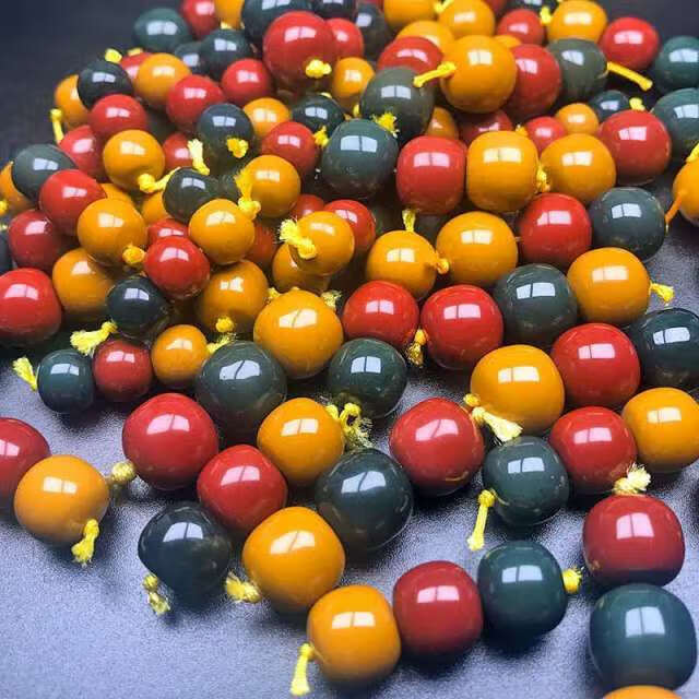 精品天然阿拉善配饰玛瑙红绿灯老型桶珠腰珠配珠文玩佛珠手串 阿拉善