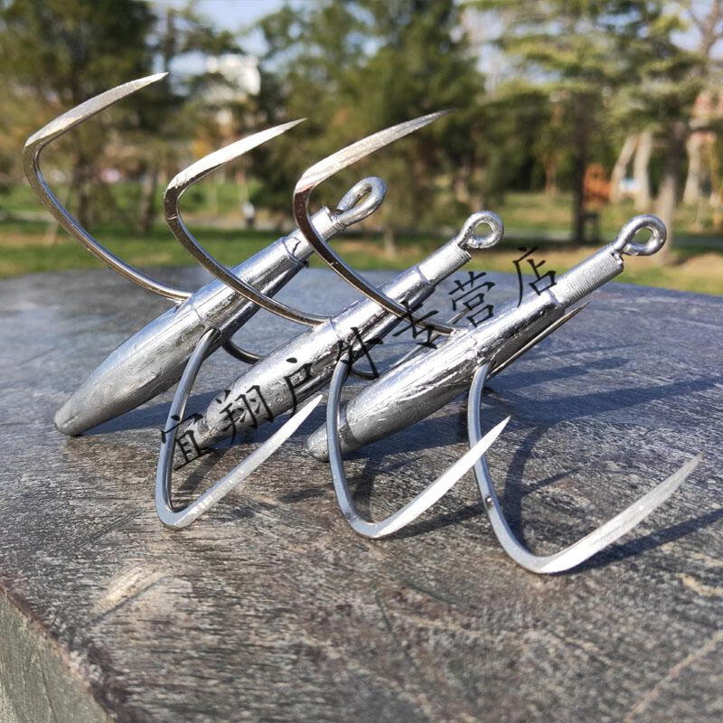 化氏防挂底锚钩大号三爪锚鱼钩 特大号防挂锚钩 刀锋防挂底带砣锚鱼钩