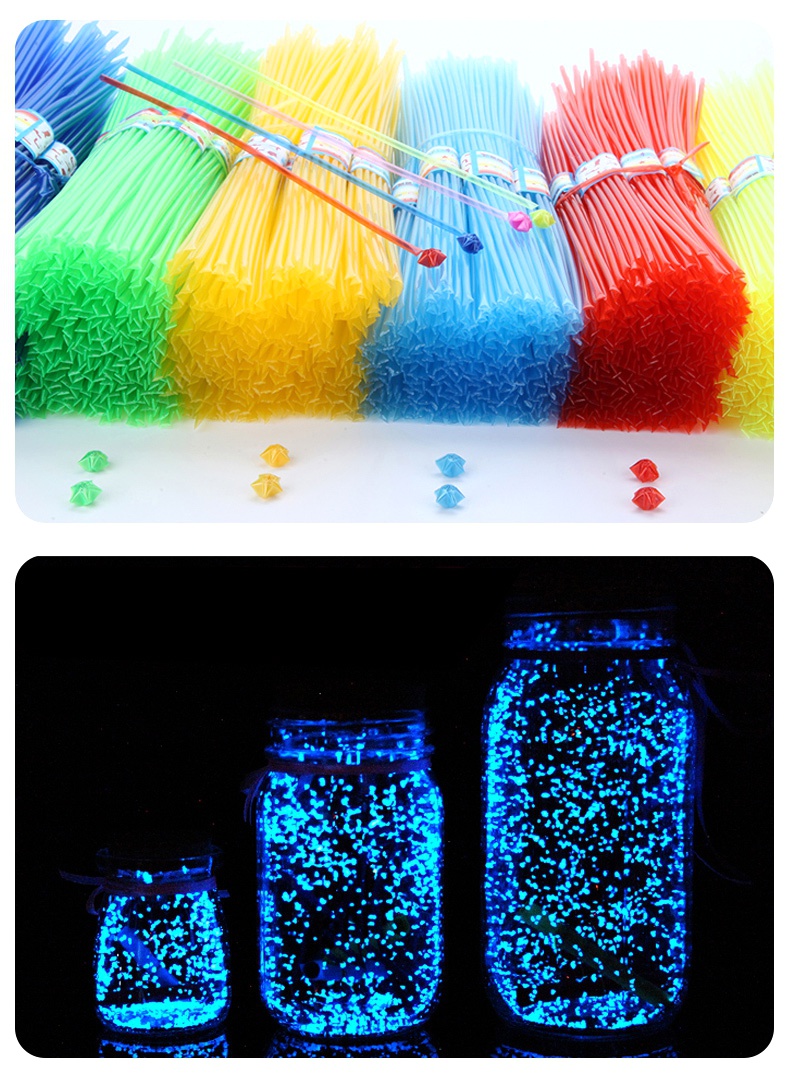 幸运星星折纸夜光双色折纸星星管子塑料胶吸管小星星手工编织成品幸运