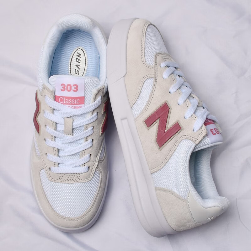 新百伦女鞋303运动板鞋男防滑皮面300休闲帆布鞋潮 新百伦303-深灰黑