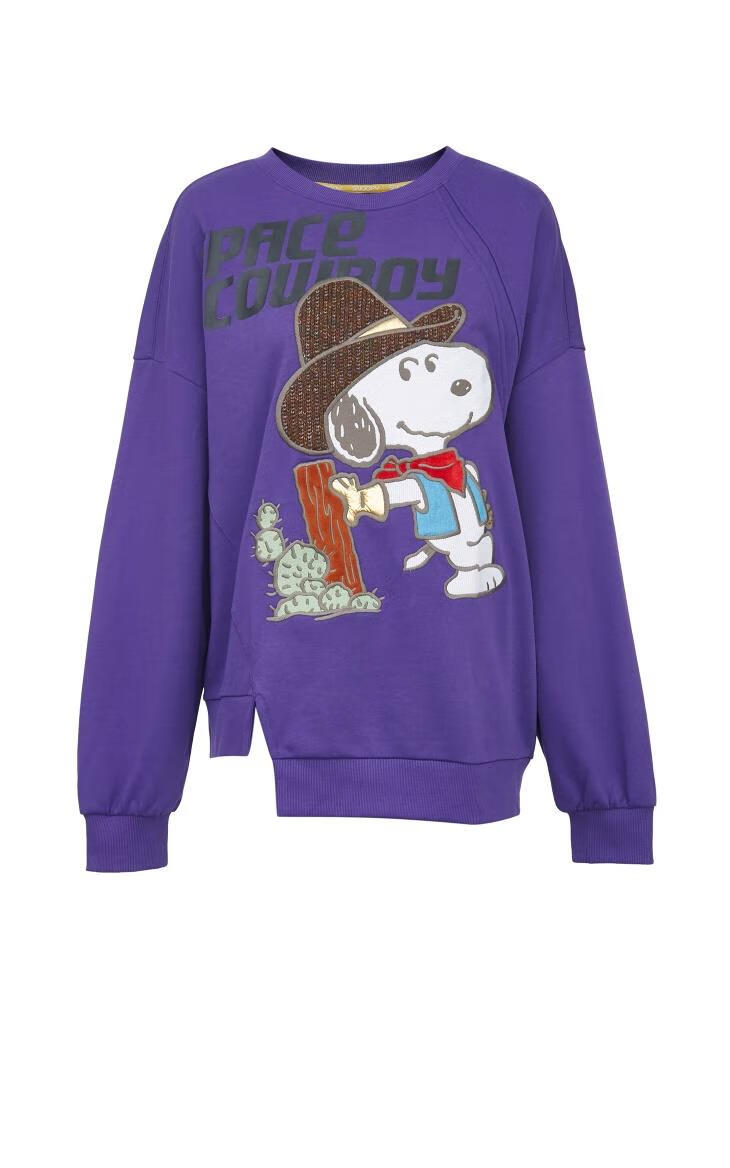 only春季新款史努比联名款卡通图案设计卫衣女12039s056 s01 黑色