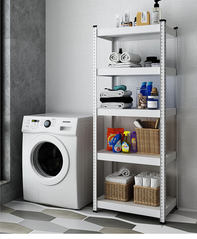 碳钢厨房置物架落地多层收纳架微波炉烤箱阳台杂货架客厅储物架子黑色