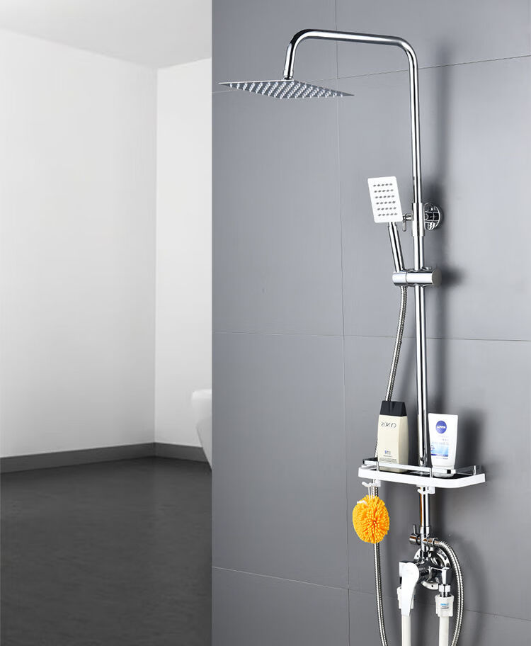 明装龙头热水器淋浴头洗澡冷热花洒套装浴室水龙头混合混水阀家用 锌