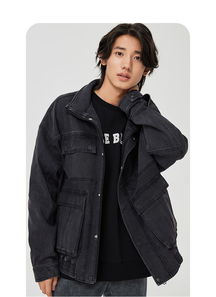 jack jones/杰克琼斯冬季男士潮流百搭舒适牛仔夹克外套222457006a16