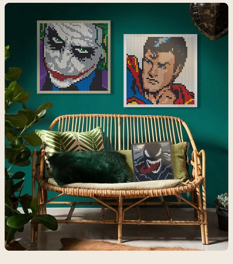 漫威钢铁侠英雄马赛克像素画拼装积木兼容艺术系列玩具 【0149】小丑