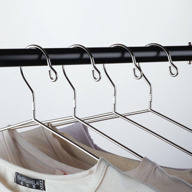 sus304不锈钢晾衣架实心加粗衣架子衣架衣挂家用衣架衣撑子 304内防风