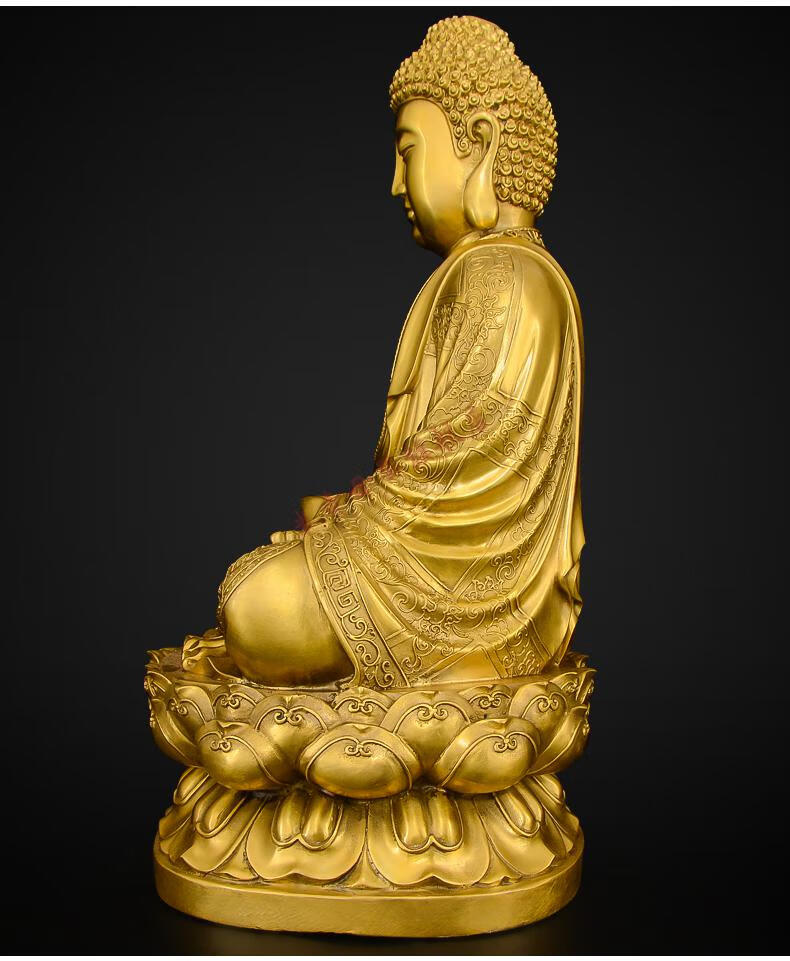 释迦牟尼佛佛像黄铜释迦摩尼铜像家用供奉大日如来摆件大号 8号香港