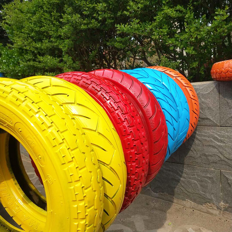 适用于彩色小号轮胎户外体能训练玩具游戏拓展烤漆电动车轮胎原色电动