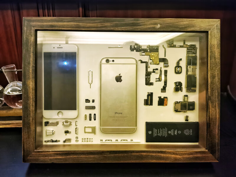 iphone手机拆机装裱相框实木手作框立体框标本框拆解木质装饰画框