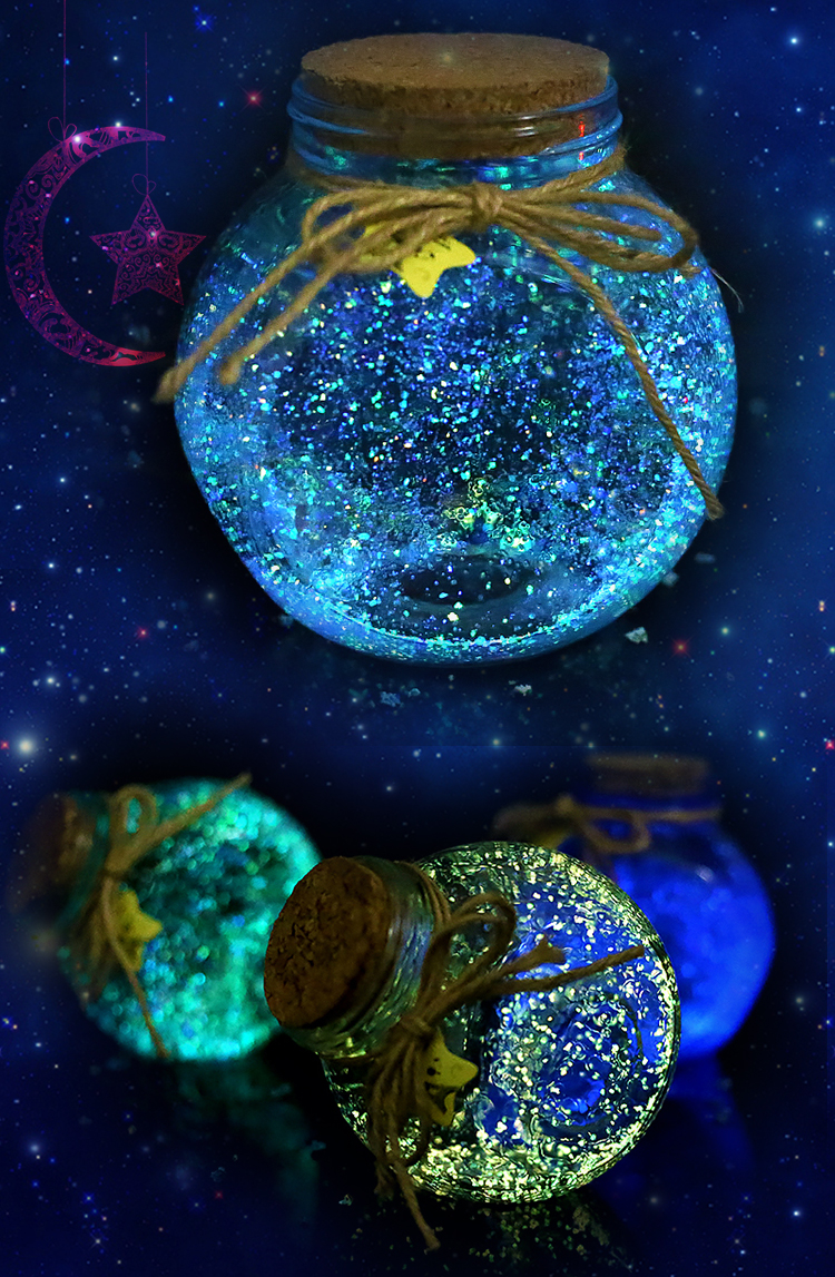 夜光许愿瓶荧光星空瓶玻璃瓶漂流瓶幸运星瓶星星瓶发光瓶生日礼物