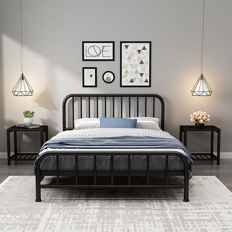 铁床铁艺床单人床轻奢床 铁艺床欧式公主床简约现代铁架床双人1.