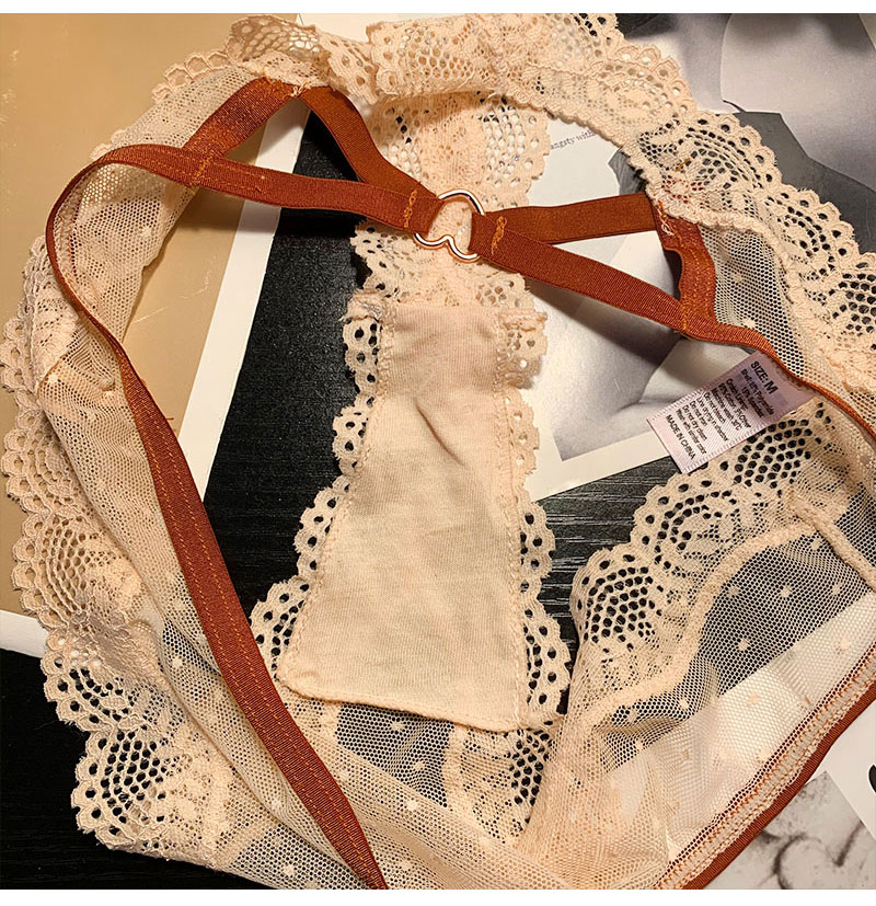 自由姑娘欧美镂空绑带蕾丝内裤女低腰性感透明火辣诱惑丁字裤t裤女士