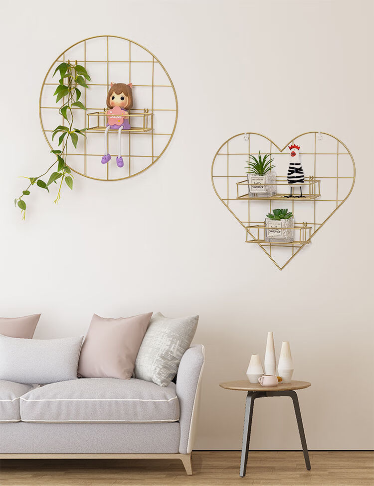 雅迎客厅卧室房间布置电视背景墙面墙上装饰品墙壁挂件创意置物架