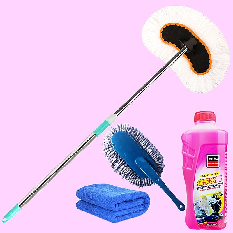 大货车洗车油拖把加粗加厚汽车擦车除尘刷汽车洗车拖把长柄伸缩洗车