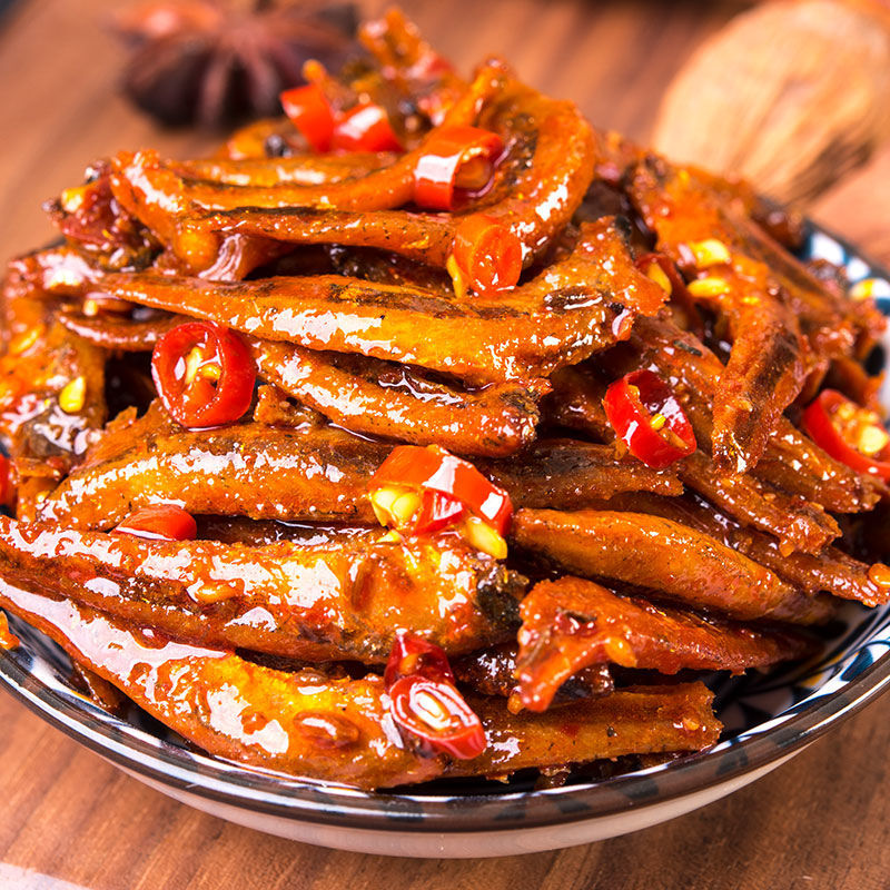 官方旗舰银城湘味qq鱼小鱼仔鱼干麻辣零食香辣即食湖南特产香辣毛毛鱼