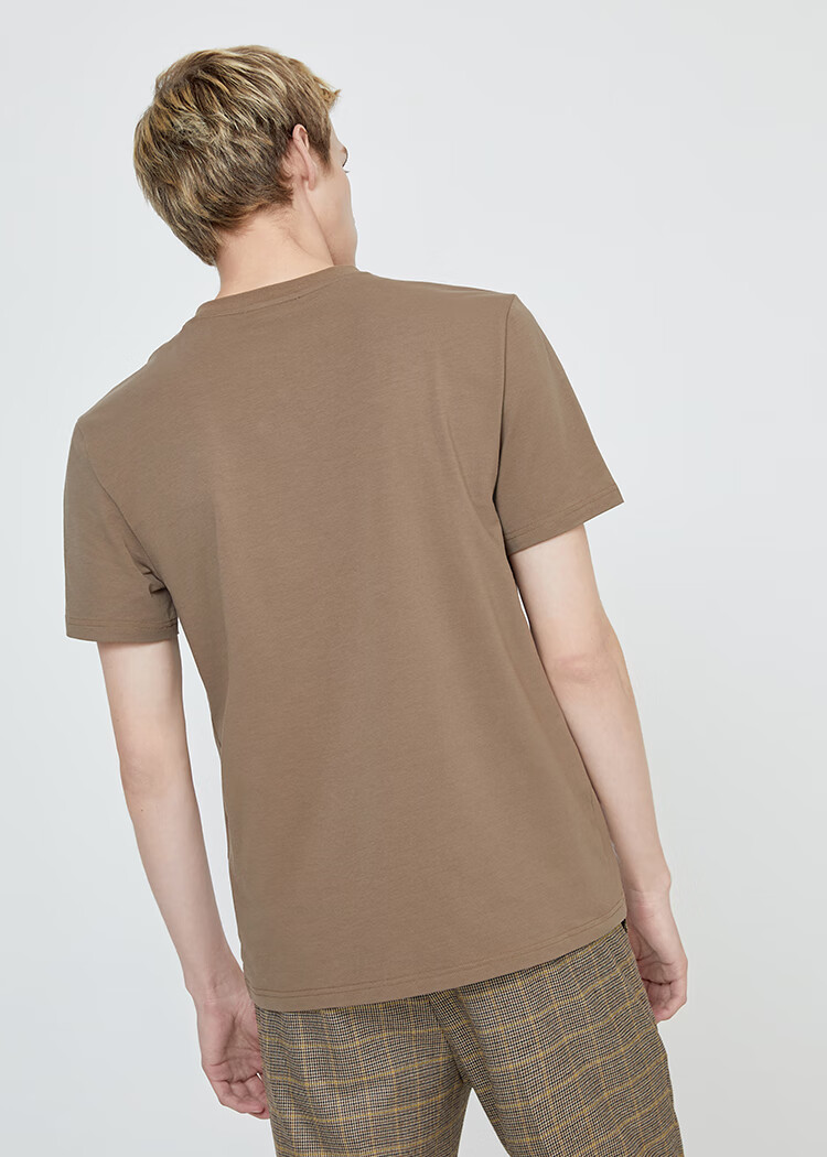 杰克琼斯夏男士圆领抽象印花修身棉质短袖t恤220101521 e08橄榄灰绿