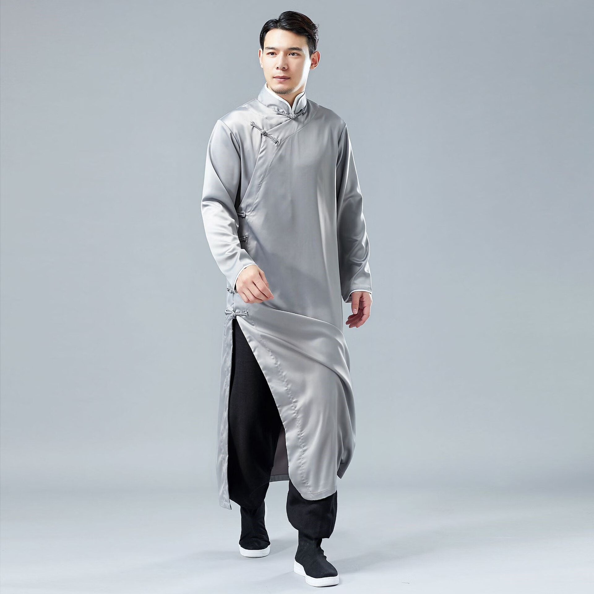 褂子 民国 男旗袍中式长衫唐装绸面新郎礼服古装盘扣长袍外套先生褂子