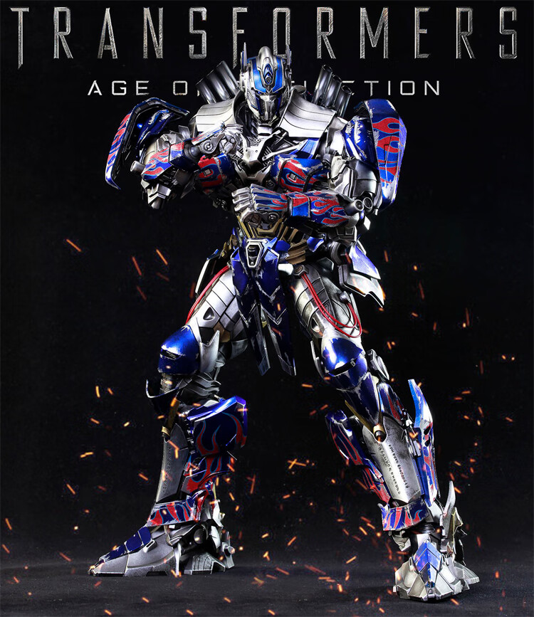 骑士擎天柱手办最后的骑士玩具合金材质模型cs 擎天柱 变5黑化头雕