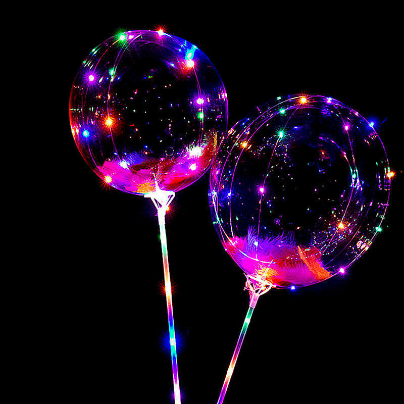 波波球发光气球带灯街卖闪光广场地推夜市卡通儿童球中球批发 50套