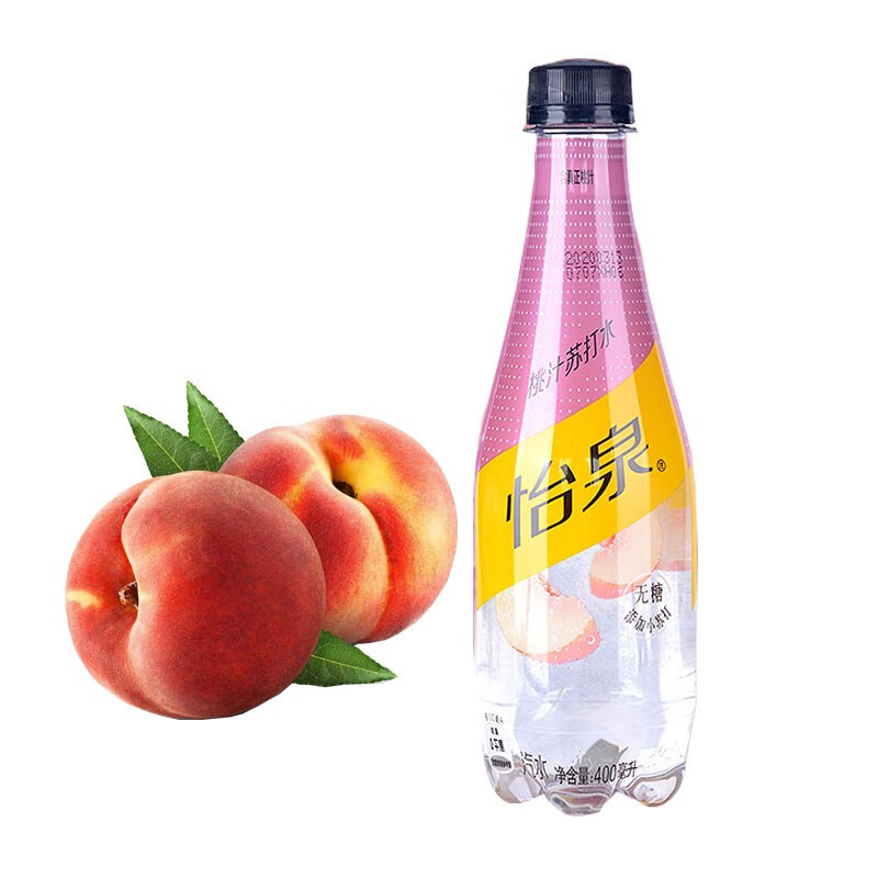c苏打水400ml*12瓶整箱饮料桃味气泡小苏打水汽水 怡泉柠檬味苏打水
