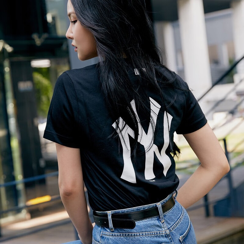 mlb官方 21春季新款泫雅同款短袖ny男女情侣同款街头ins风时尚潮流