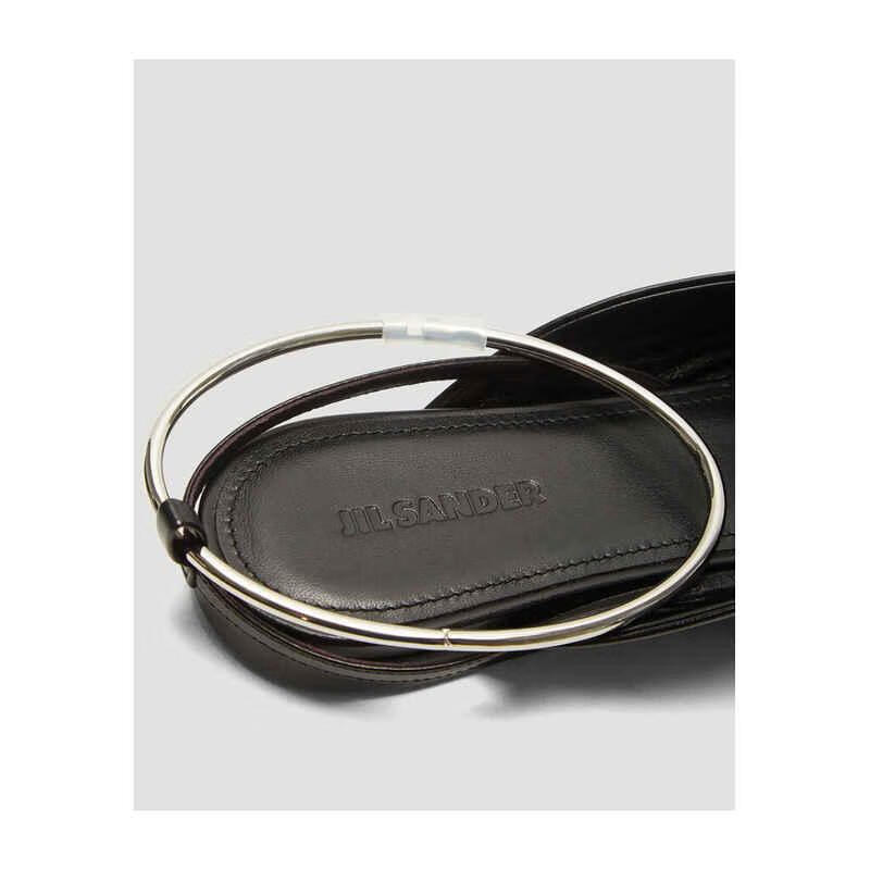 吉尔桑达jil sander 人字拖女士奢侈品黑色圆环穆勒鞋 999 35.