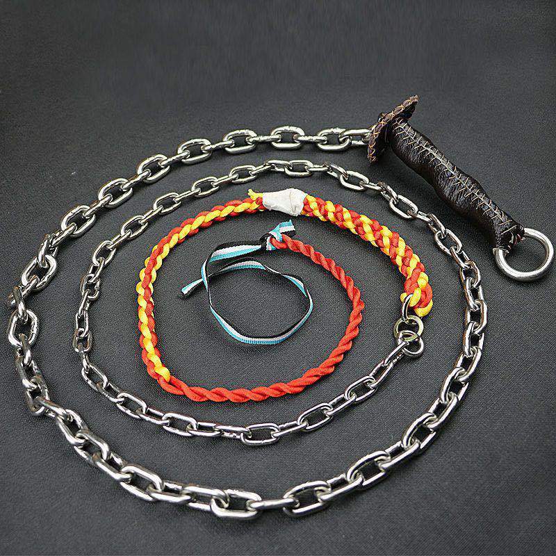 不锈钢单环麒麟鞭子 响鞭健身鞭子 甩鞭防身钢鞭初学铁链子鞭热奥通用