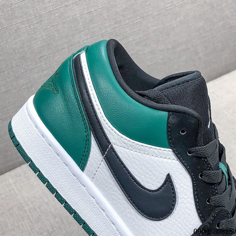 篮球鞋潮款 aj1 黑绿色 黑绿脚趾 凯尔特人 男女低帮休闲运动球鞋上市