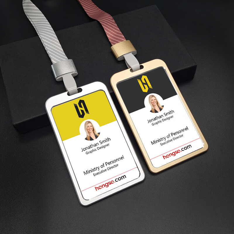 恒色 大号工牌工作牌证件卡套挂绳定制大尺寸员工工