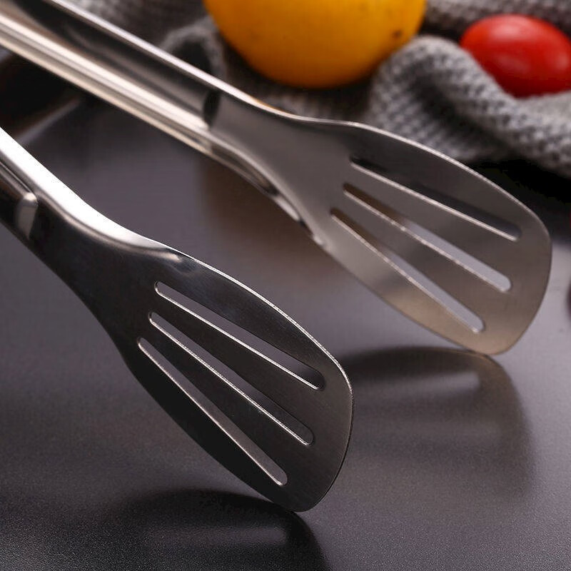 不锈钢食品夹面包夹防烫烧烤夹子加厚三线夹牛排夹耐高温烘焙用具