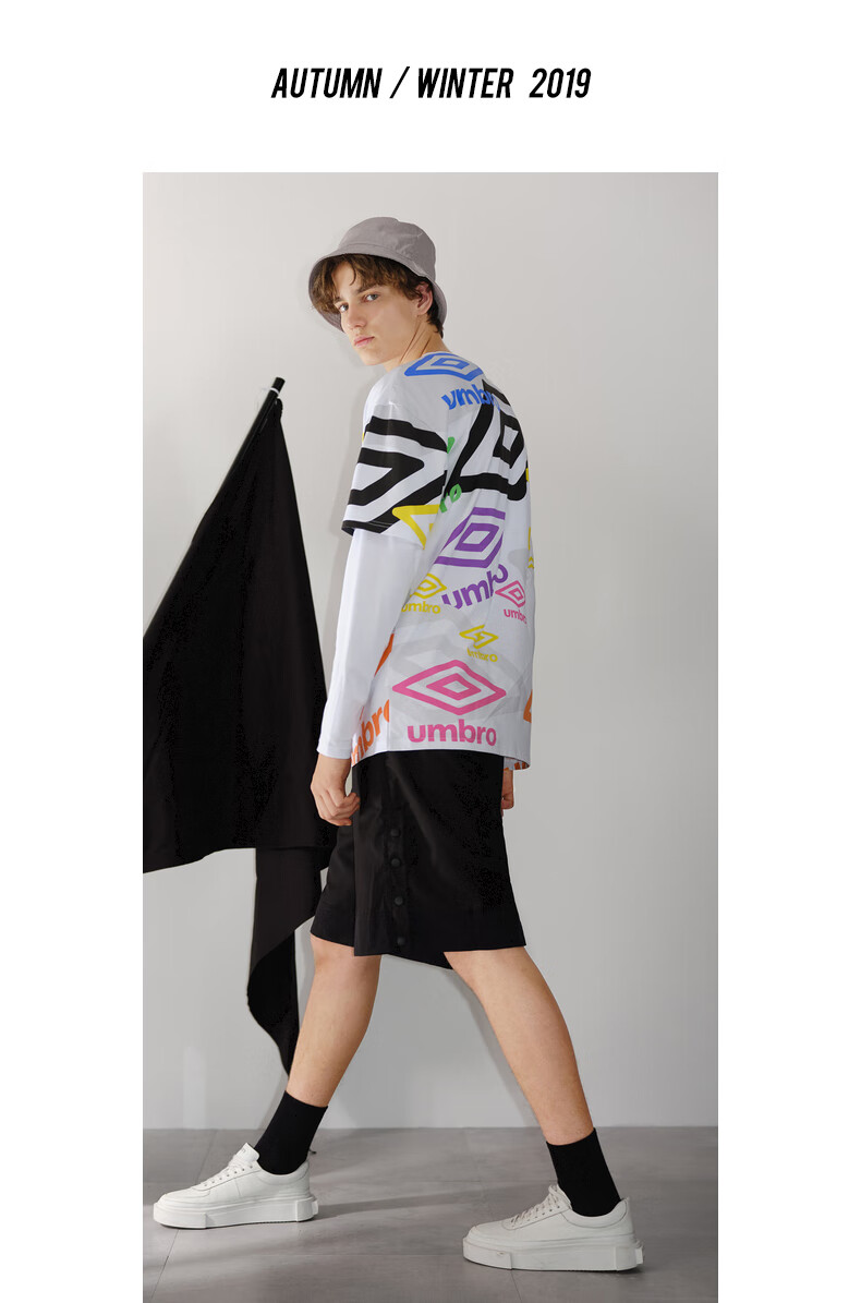 gxg x umbro茵宝联名秋季印花潮流短袖t恤男士 白色 185/xxl