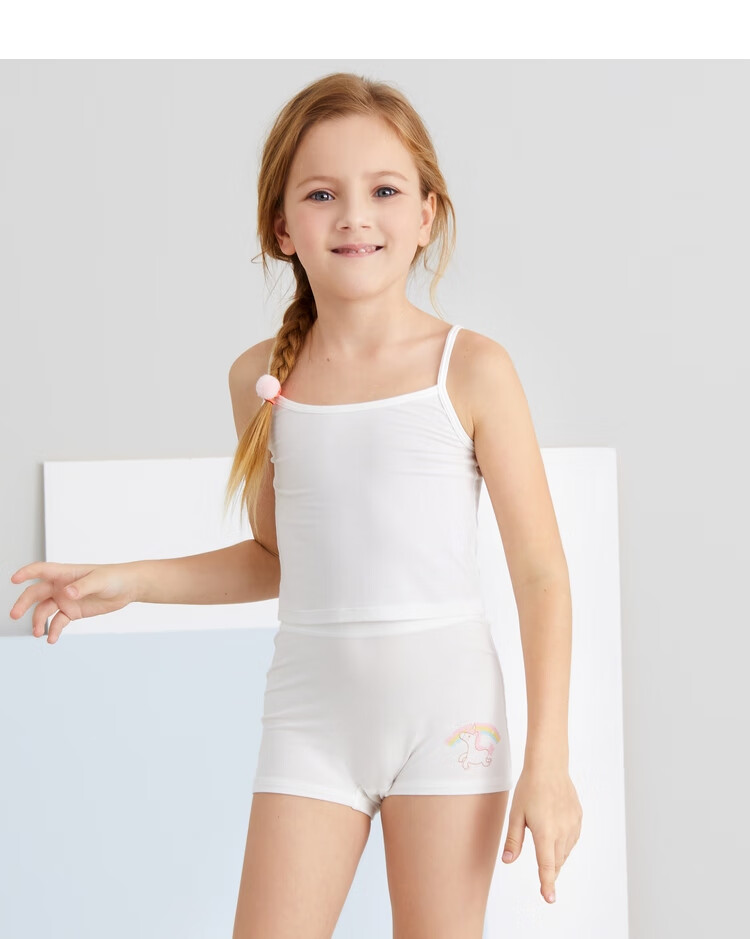 爱慕儿童内裤女童内衣莫代尔天使小裤学生modal印花棉质里裆女孩中腰