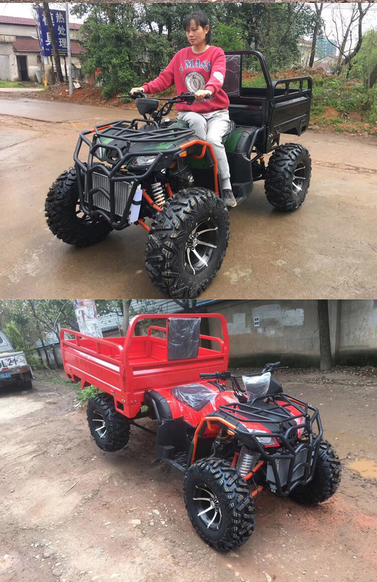 四驱大沙滩车四轮越野农夫车带斗农用拉货摩托车带货箱全地形 定制