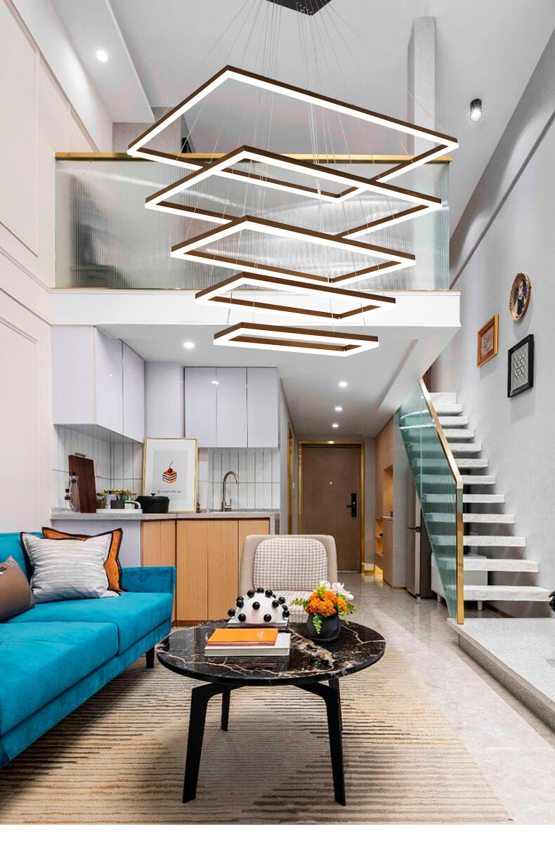 米光惠佳复式楼中空客厅大吊灯简约现代loft公寓别墅楼中楼挑空吊灯