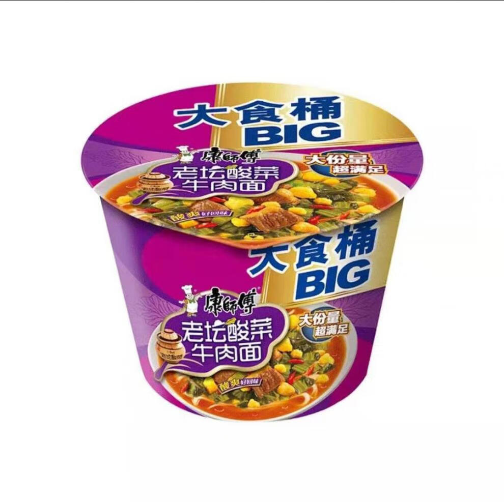 康师傅大食袋大食桶 红烧香辣老坛酸菜牛肉面方便面泡面 老坛酸菜牛肉